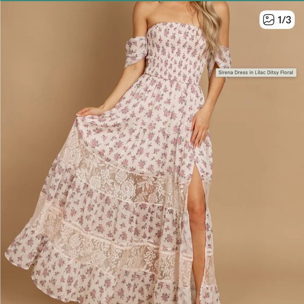 Joyfolie Sirena Dress in Lilac Ditsy Floral